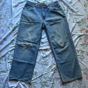 Distressed Vintage Blue Jeans, 34x30